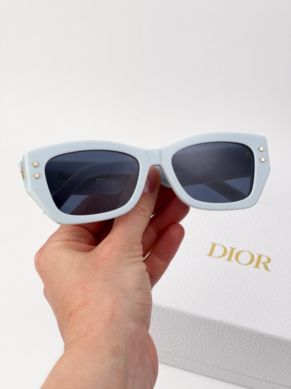 Dior DIORPACIFIC S2U 80B0 Sunglasses Azure Blue Rectangle Frame Blue Lenses